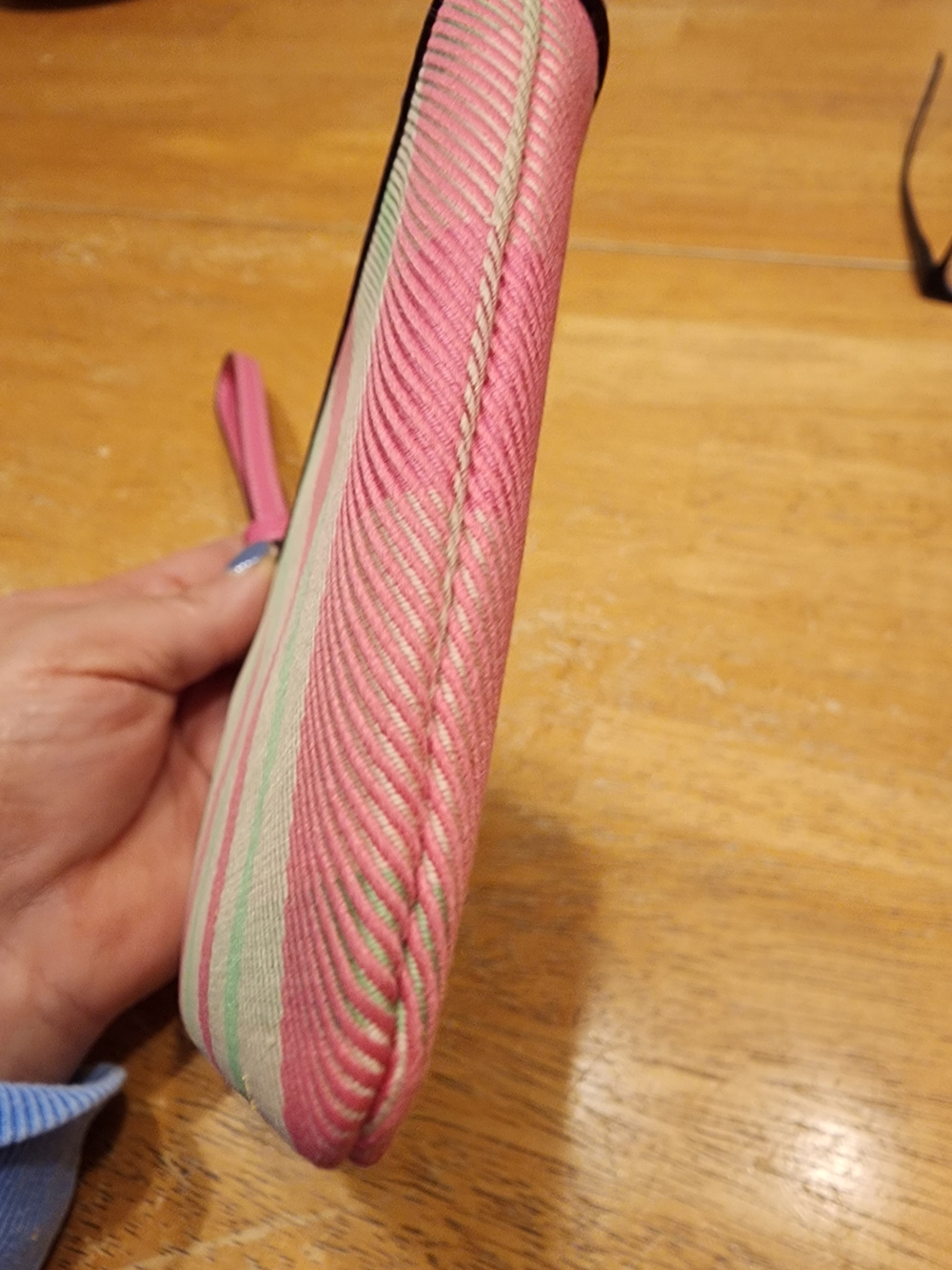 Coach Pink & Mint Plaid Wristlet Wallet - Picture 5 of 13